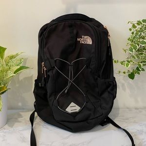 North face Jester Backpack with gold rose accent